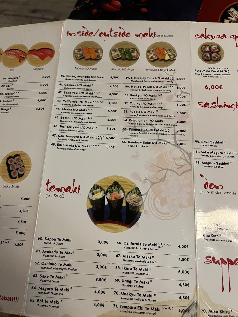 Menu Sakura Sushi 3-5