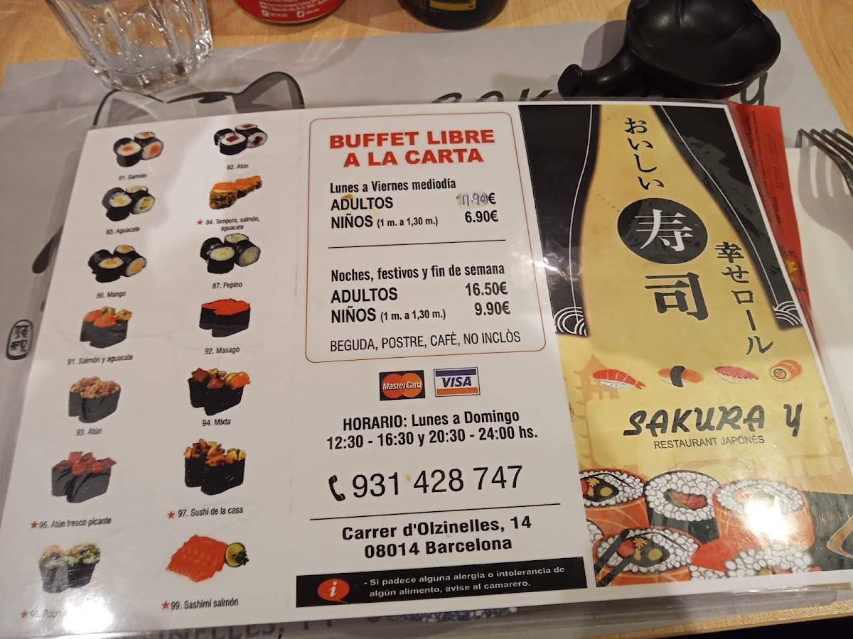Menu Sakura Y-7