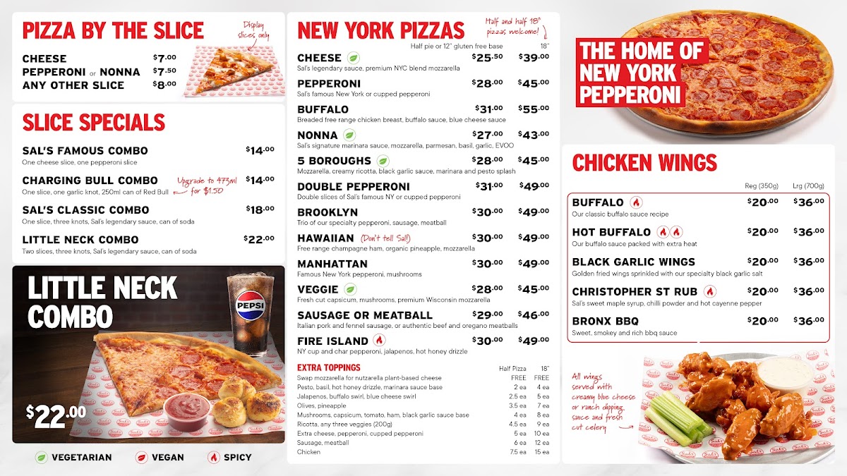 Menu Sal's Authentic New York Pizza - Richmond-1