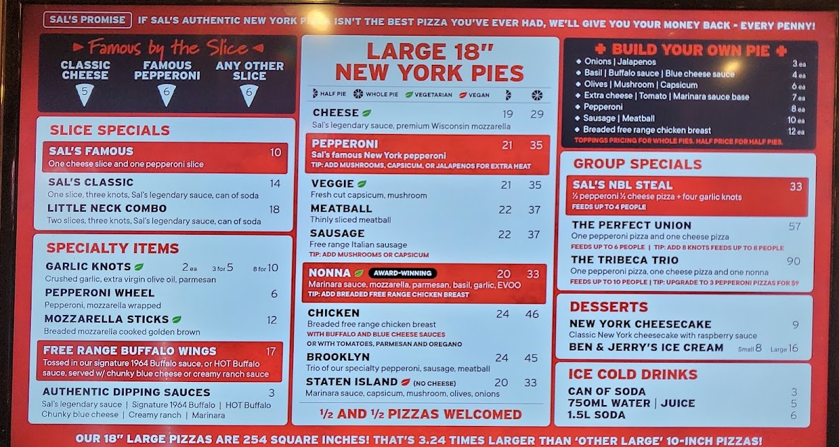 Menu Sal's Authentic Ny Pizza Hamilton-3