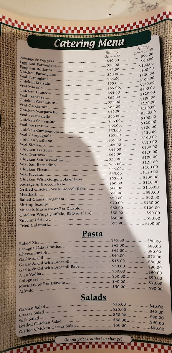 Menu Sal's Pizza & Pasta-2