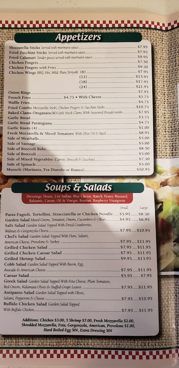 Menu Sal's Pizza & Pasta-4
