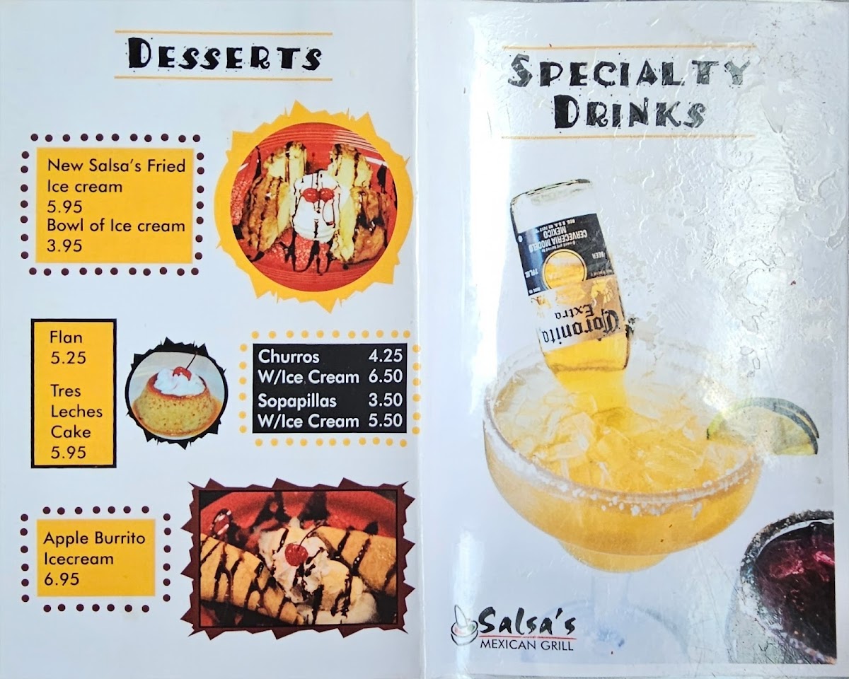 Menu Salsa's Mexican Restaurant & Grill-2