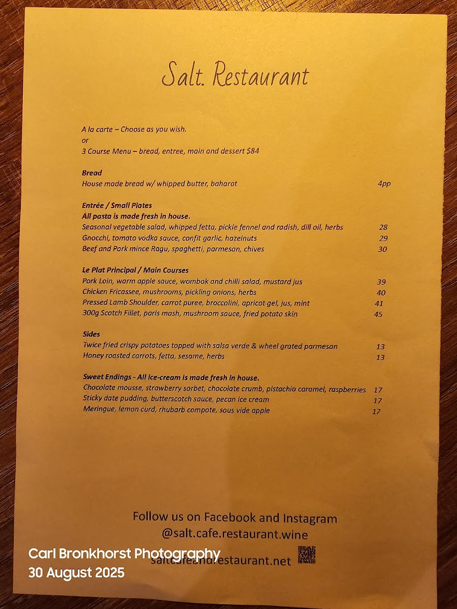 Menu Salt Cafe Restaurant Wine-1