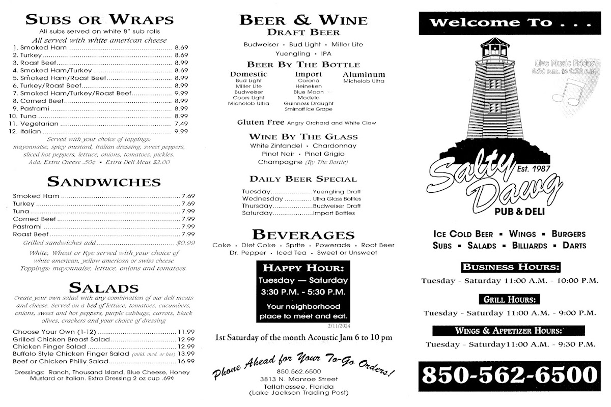 Menu Salty Dawg Pub & Deli-2
