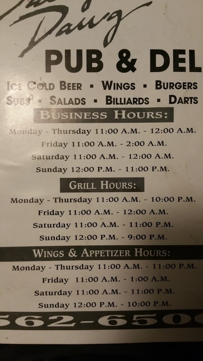Menu Salty Dawg Pub & Deli-7