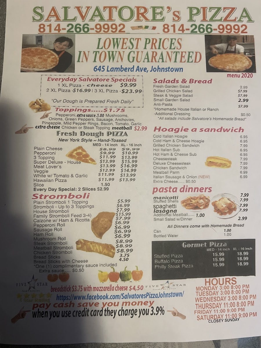 Menu Salvatore's Pizza-2