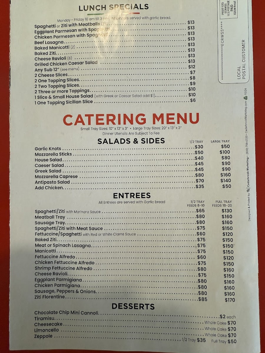 Menu Salvo’S Pizza-1