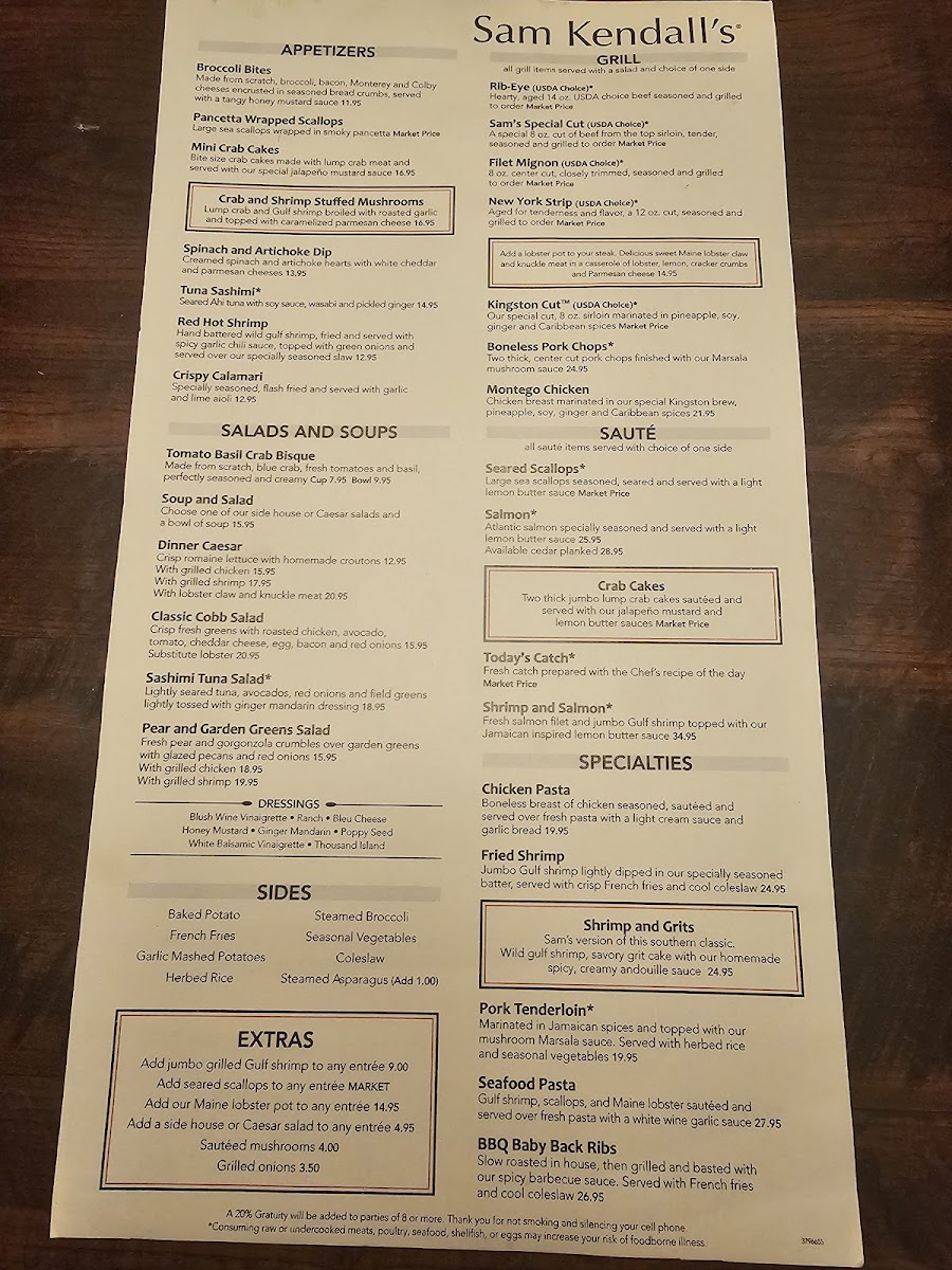 Menu Sam Kendall's-2