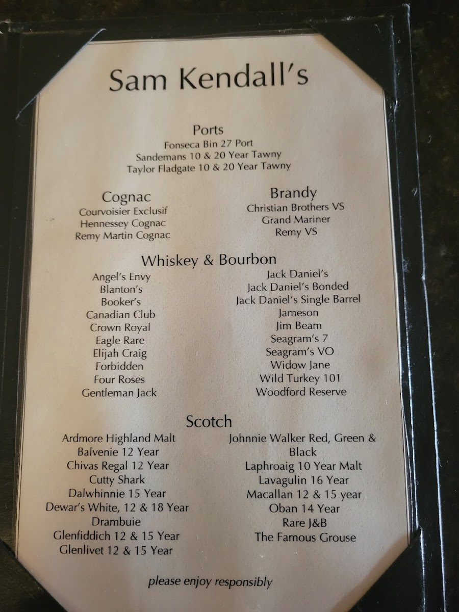 Menu Sam Kendall's-4