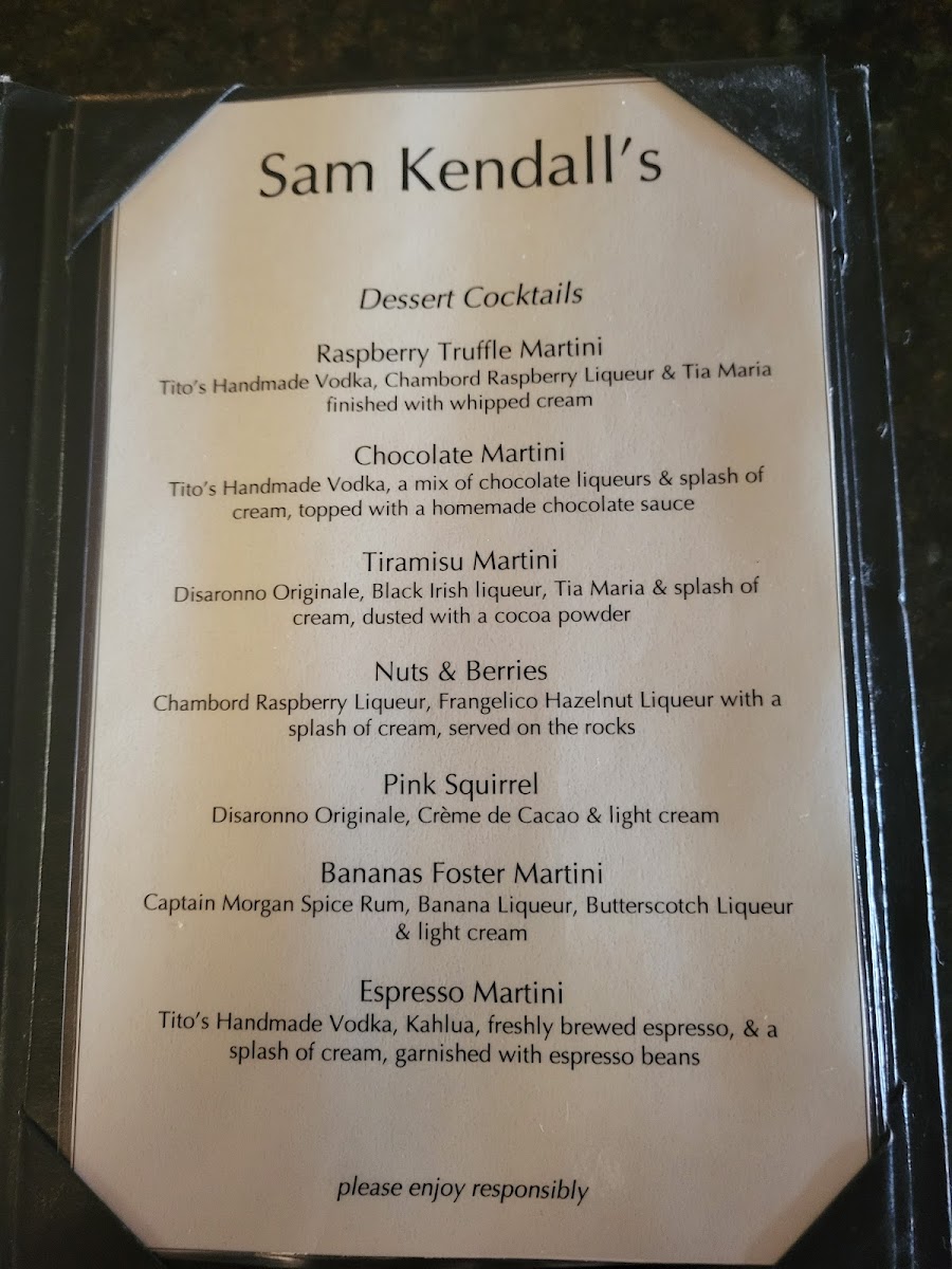 Menu Sam Kendall's-5