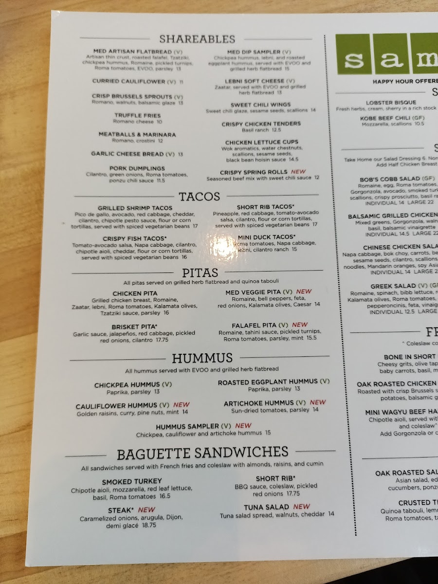 Menu Sammy’S Restaurant & Bar-4