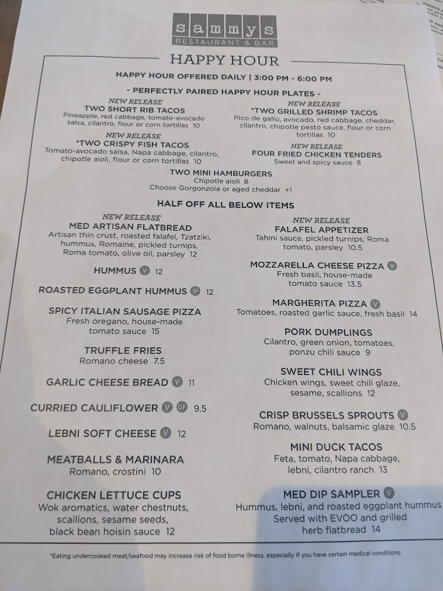 Menu Sammy’S Restaurant & Bar-5