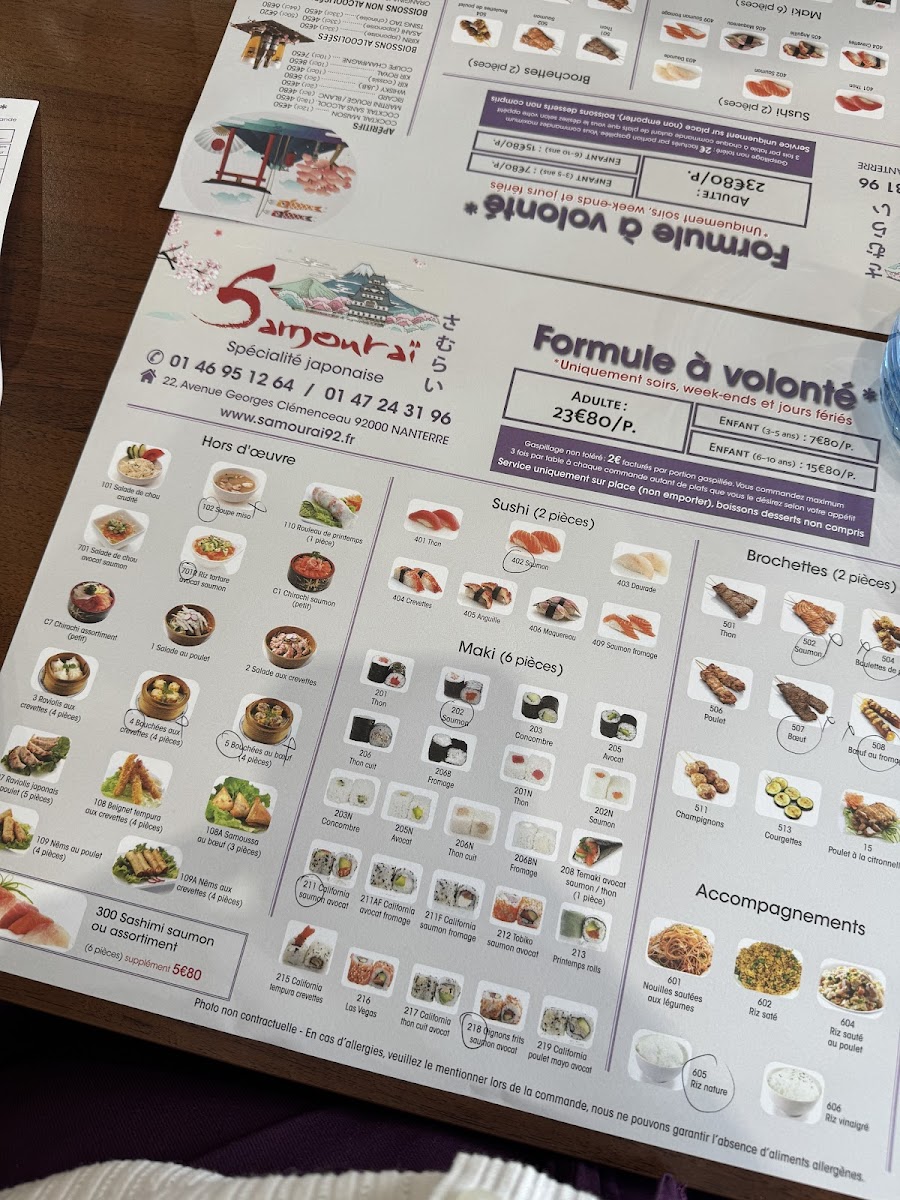 Menu Samouraï-6