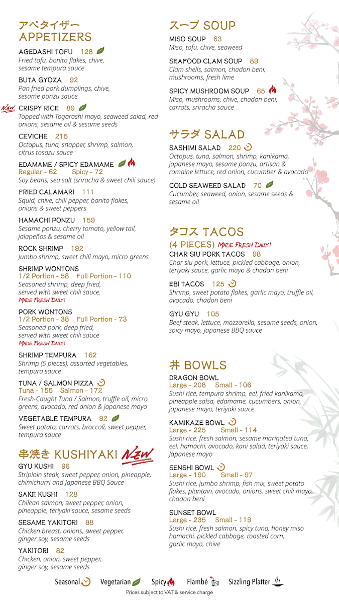 Menu Samurai Restaurant-1