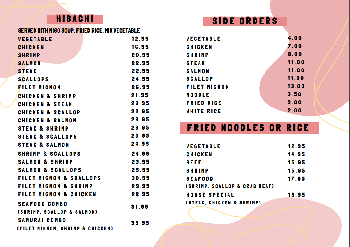 Menu Samurai Revolving Sushi Bar And Steakhouse-1