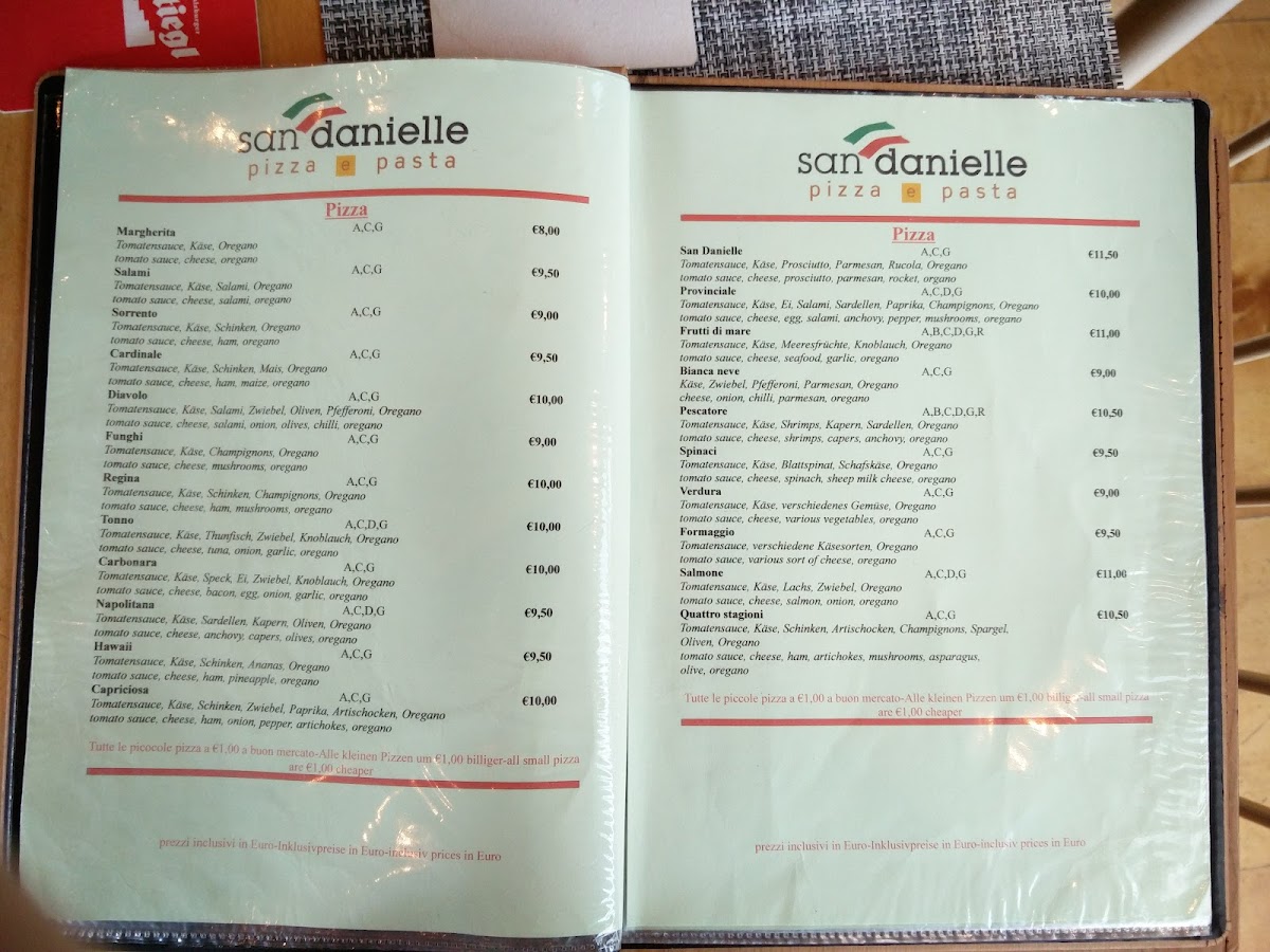 Menu San Danielle Pizza E Pasta-2