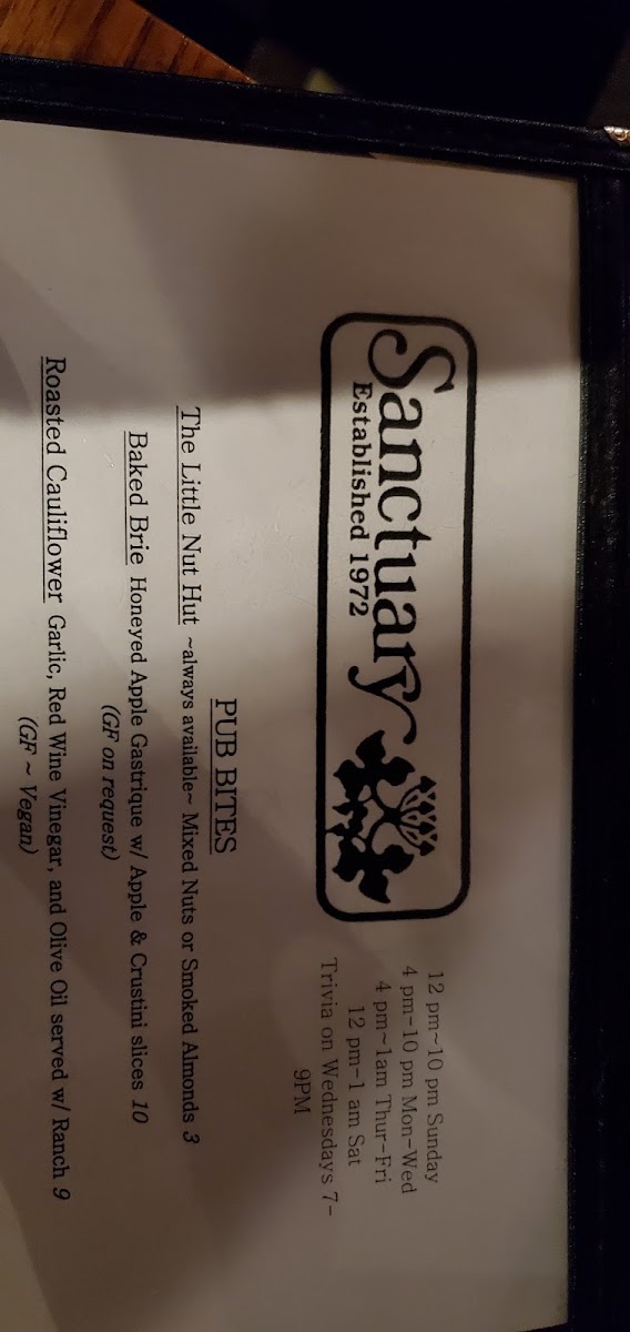 Menu Sanctuary Pub-9