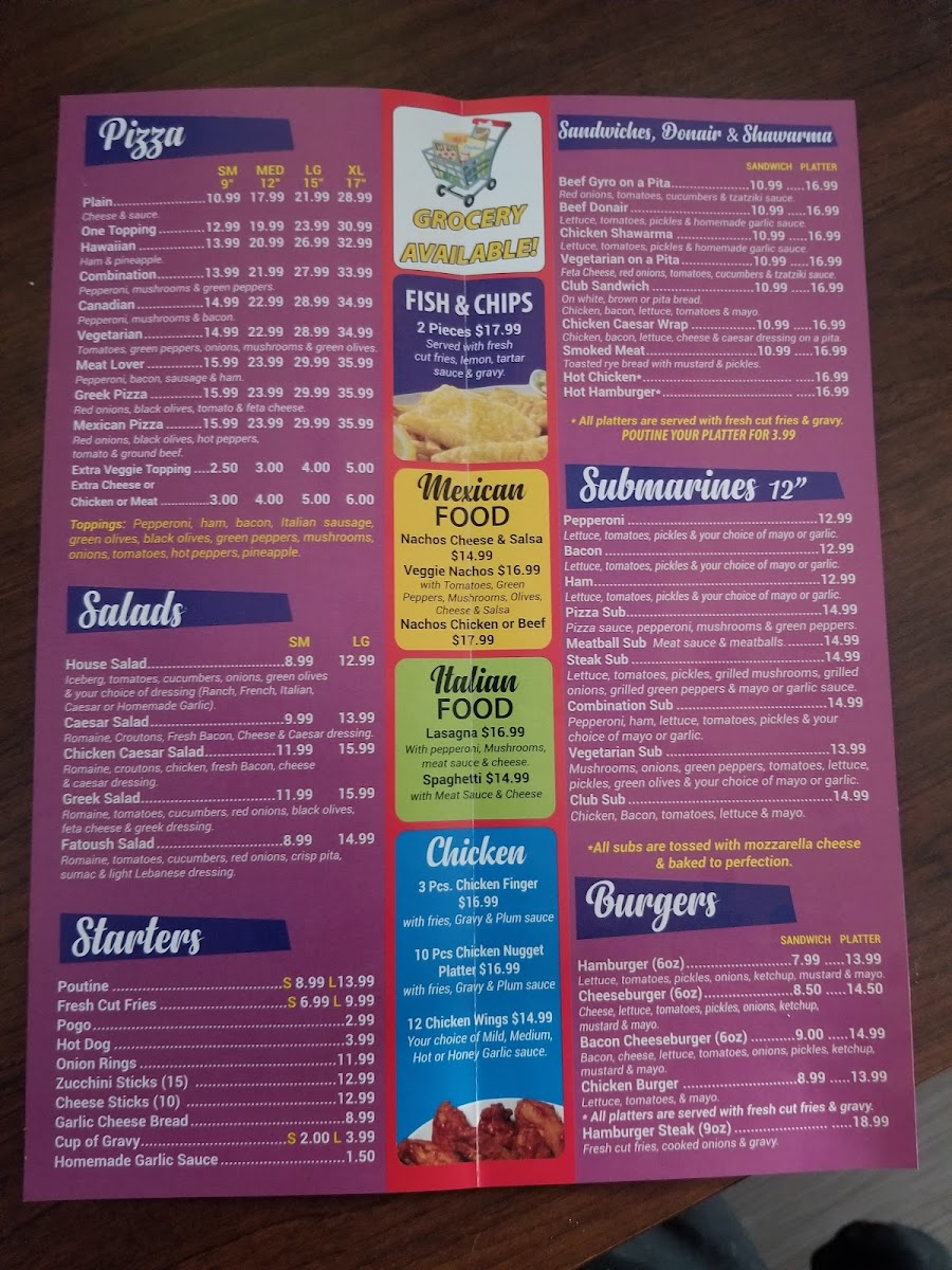 Menu Sandy Market & Restaurant-1