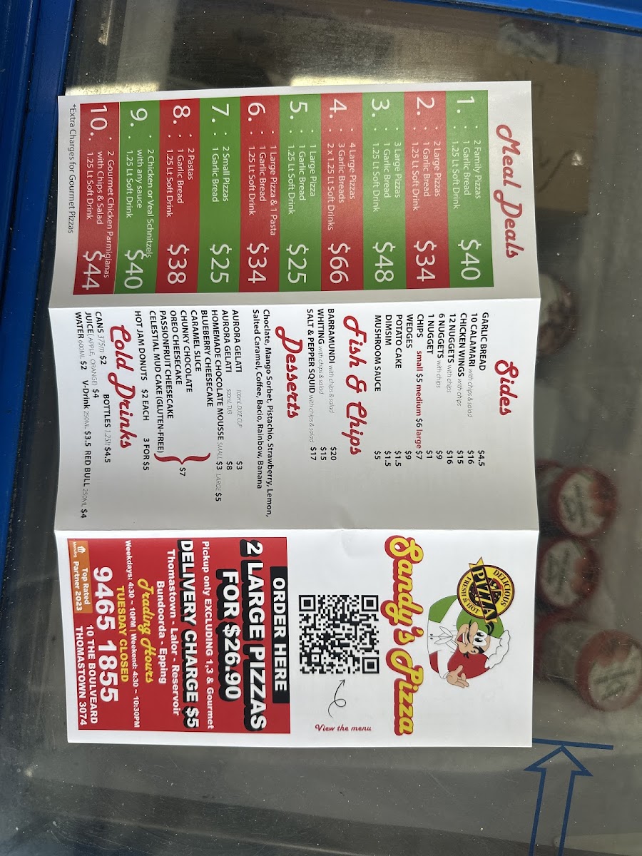 Menu Sandy's Dial A Pizza-1