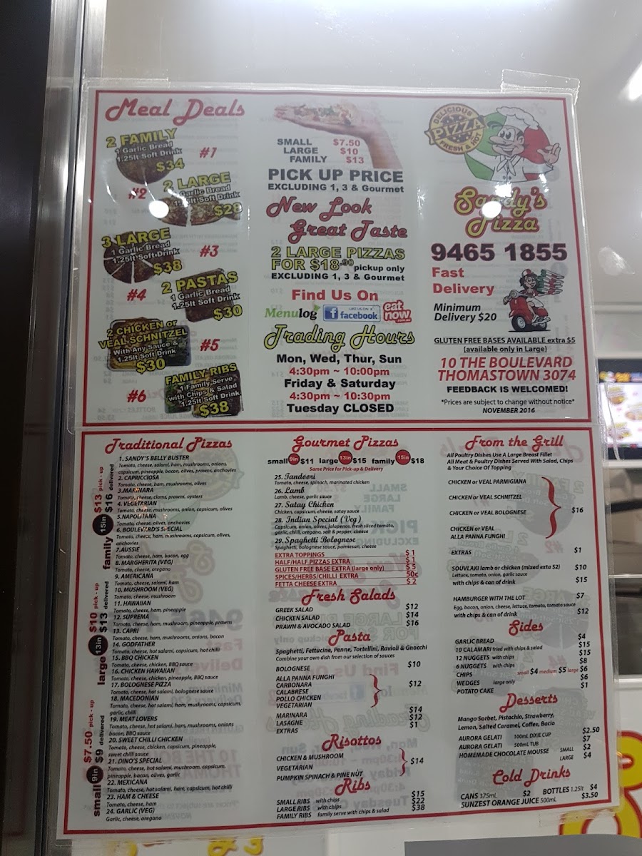 Menu Sandy's Dial A Pizza-2