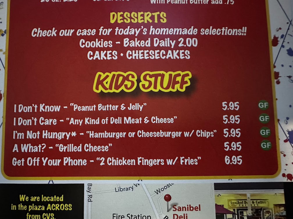 Menu Sanibel Deli & Coffee Factory-5