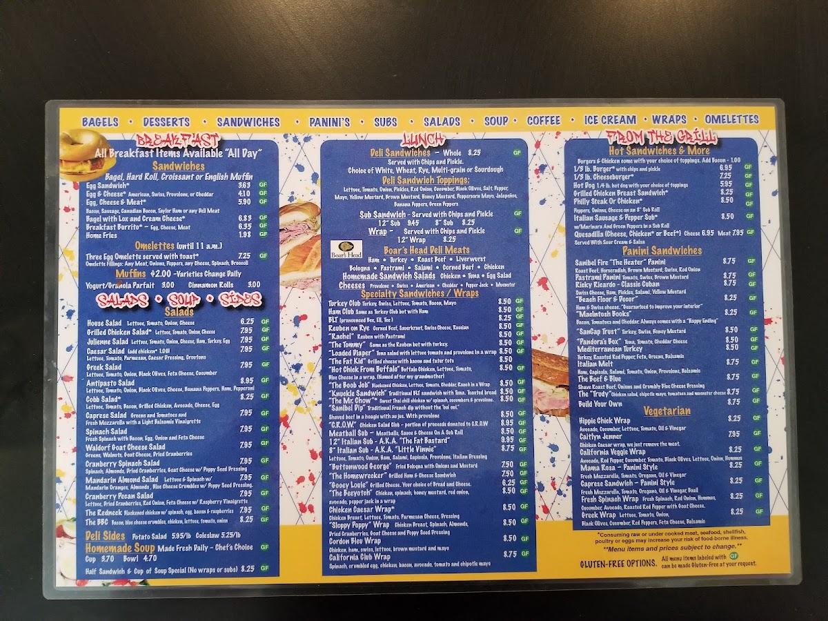 Menu Sanibel Deli & Coffee Factory-8