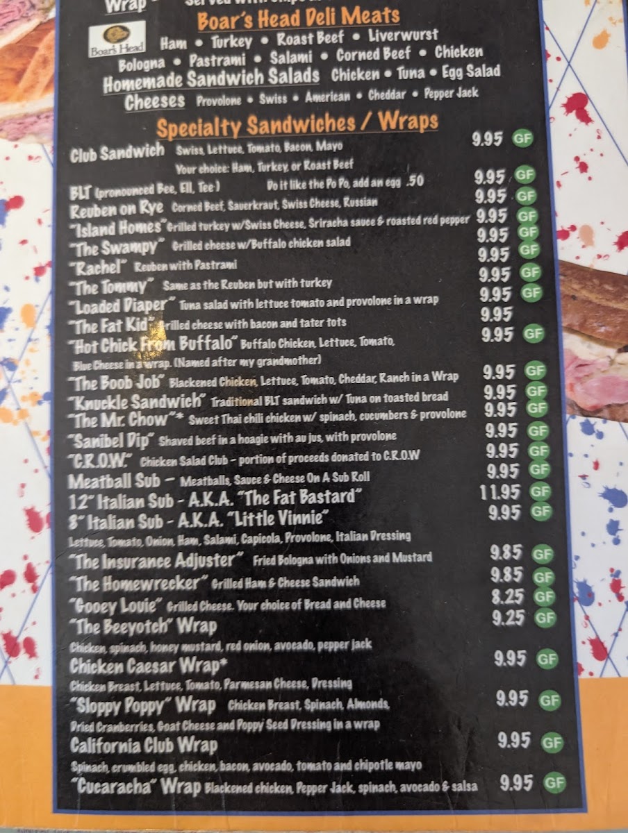 Menu Sanibel Deli & Coffee Factory-9