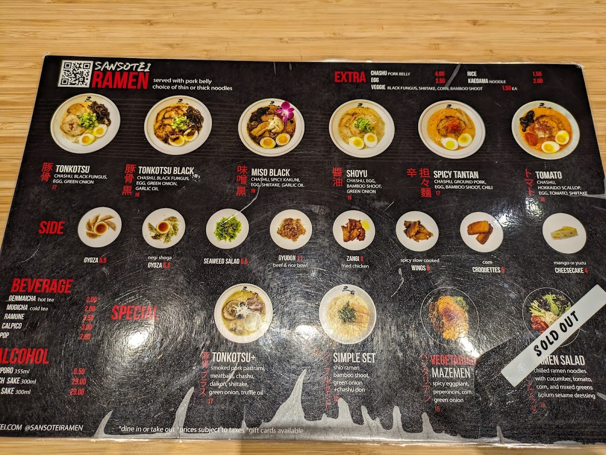 Menu Sansotei Ramen-10