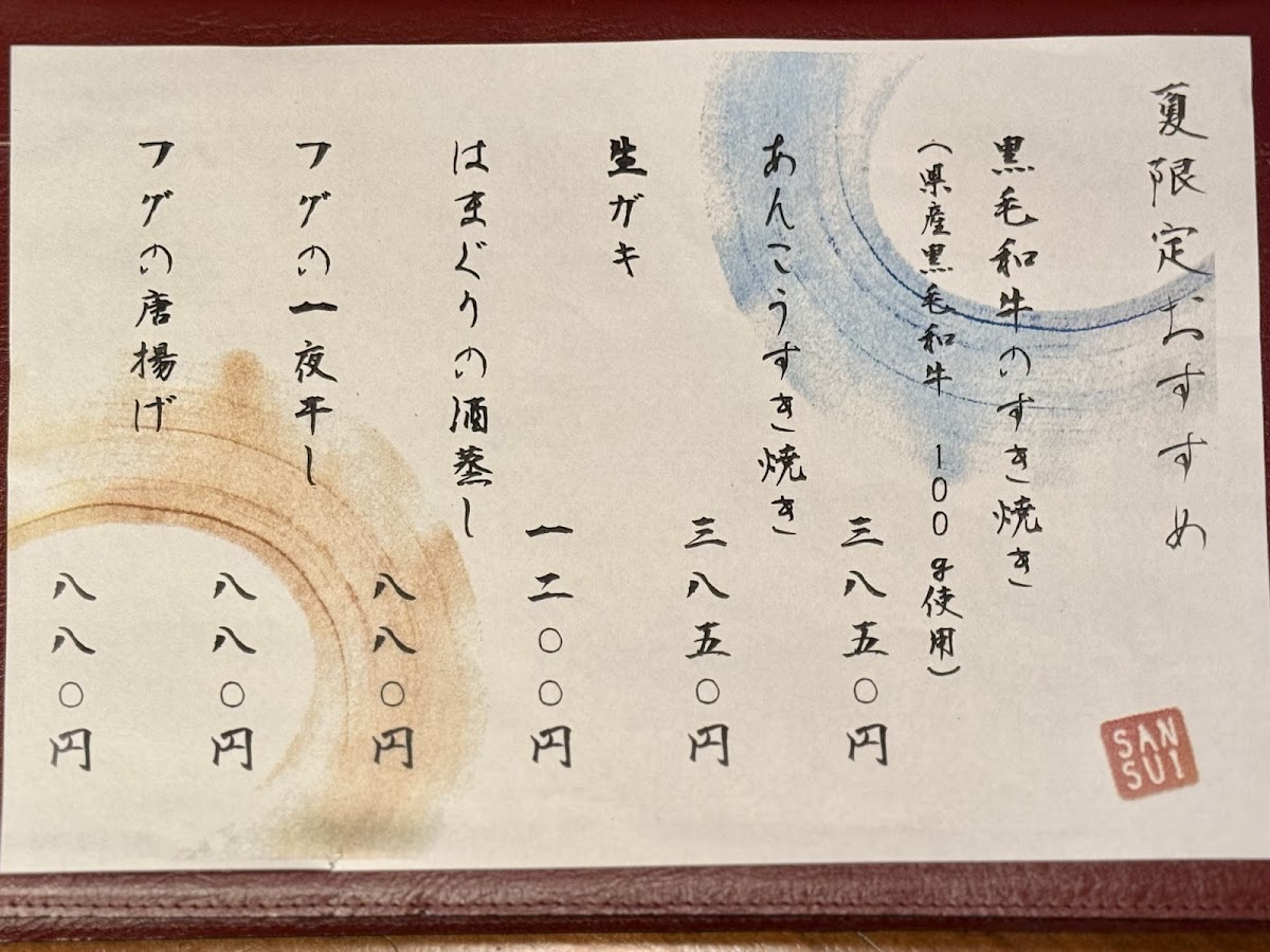 Menu Sansui-7