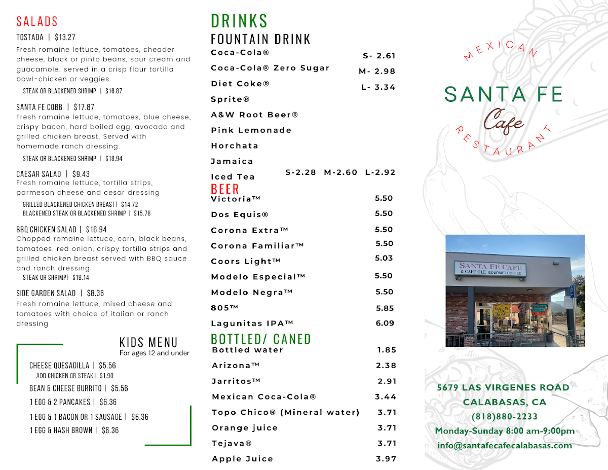 Menu Santa Fe Cafe Restaurant-1