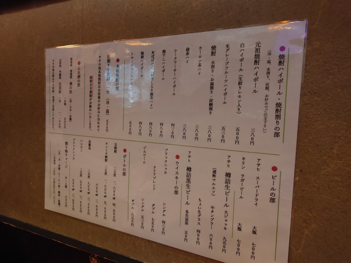 Menu Sanyu Sakaba Yahiro Shop-10