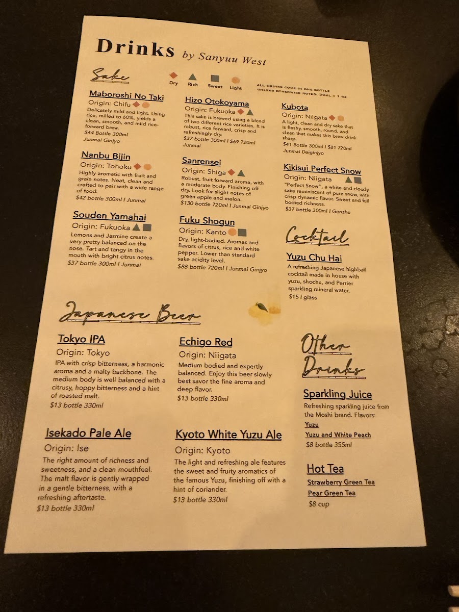 Menu Sanyuu West-1