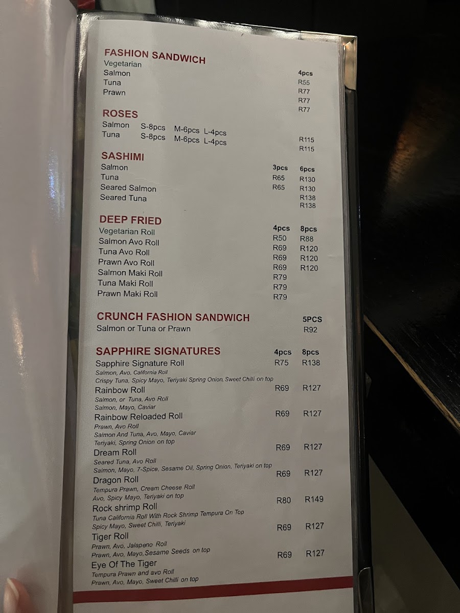 Menu Sapphire Sushi Restaurant-2