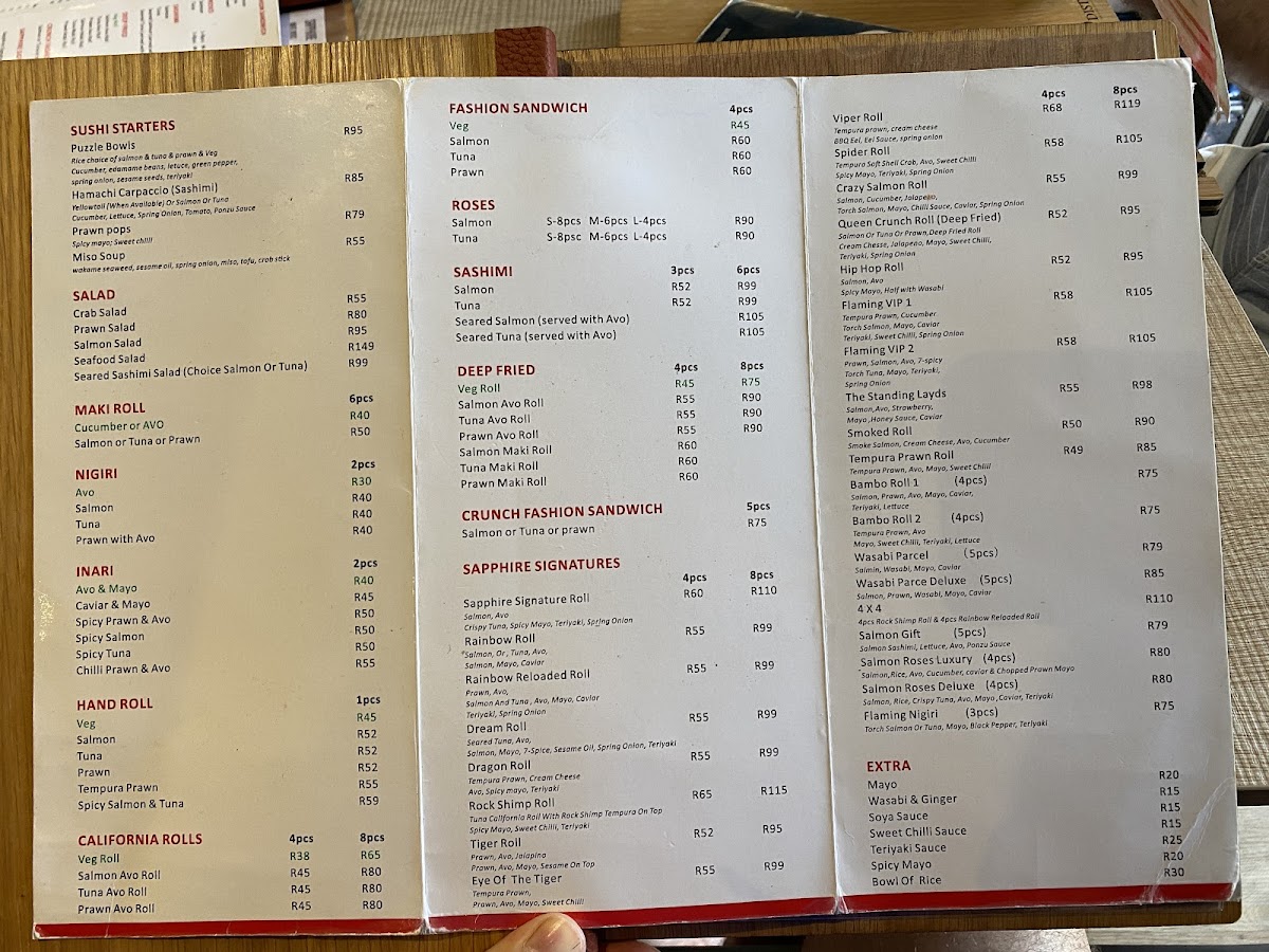 Menu Sapphire Sushi Restaurant-4