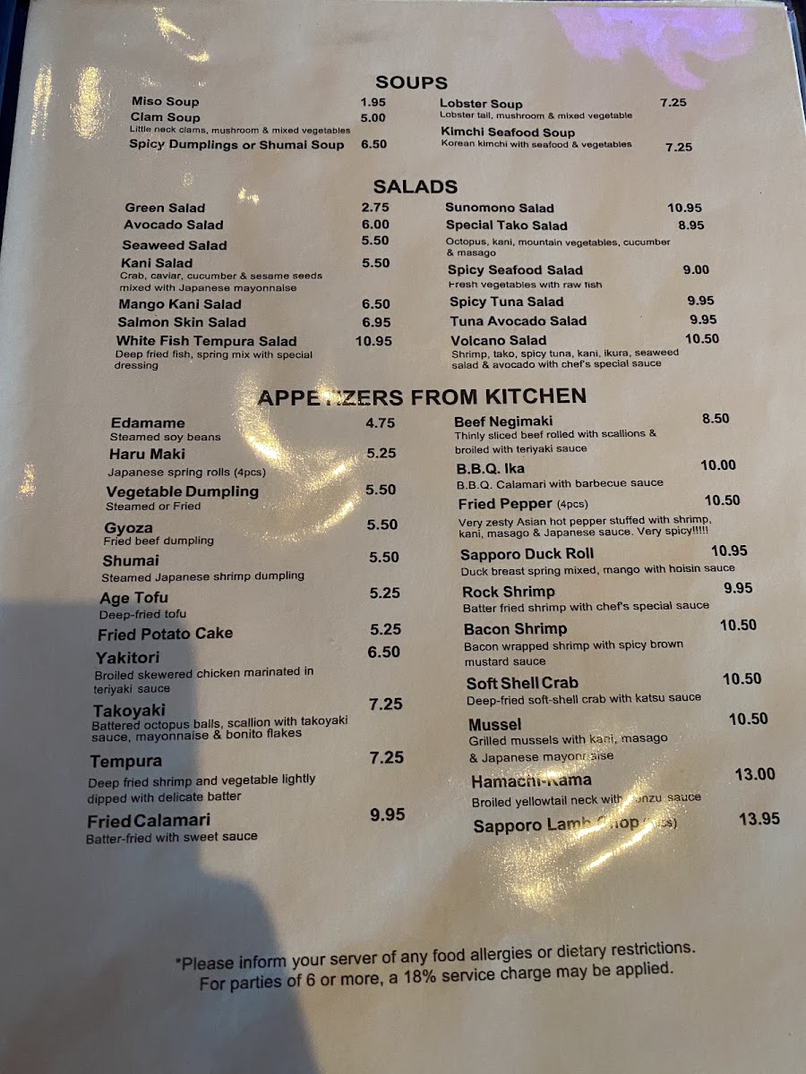 Menu Sapporo Sushi-1
