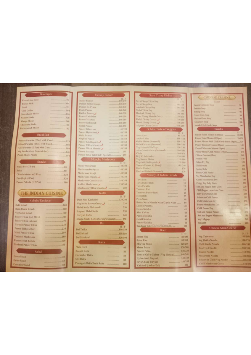 Menu Sarang Sweets & Restaurant-2