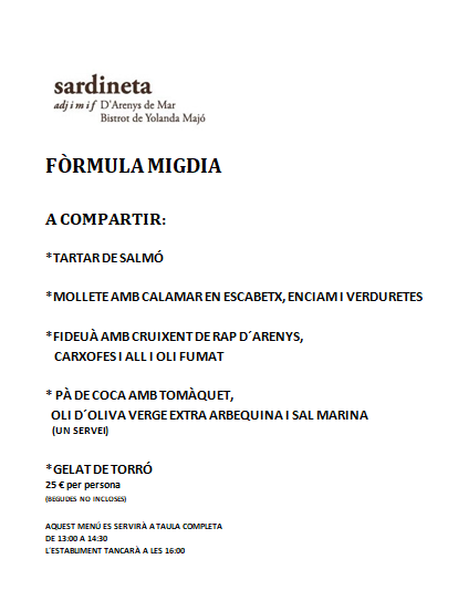 Menu Sardineta Bistrot De Yolanda Majó-3