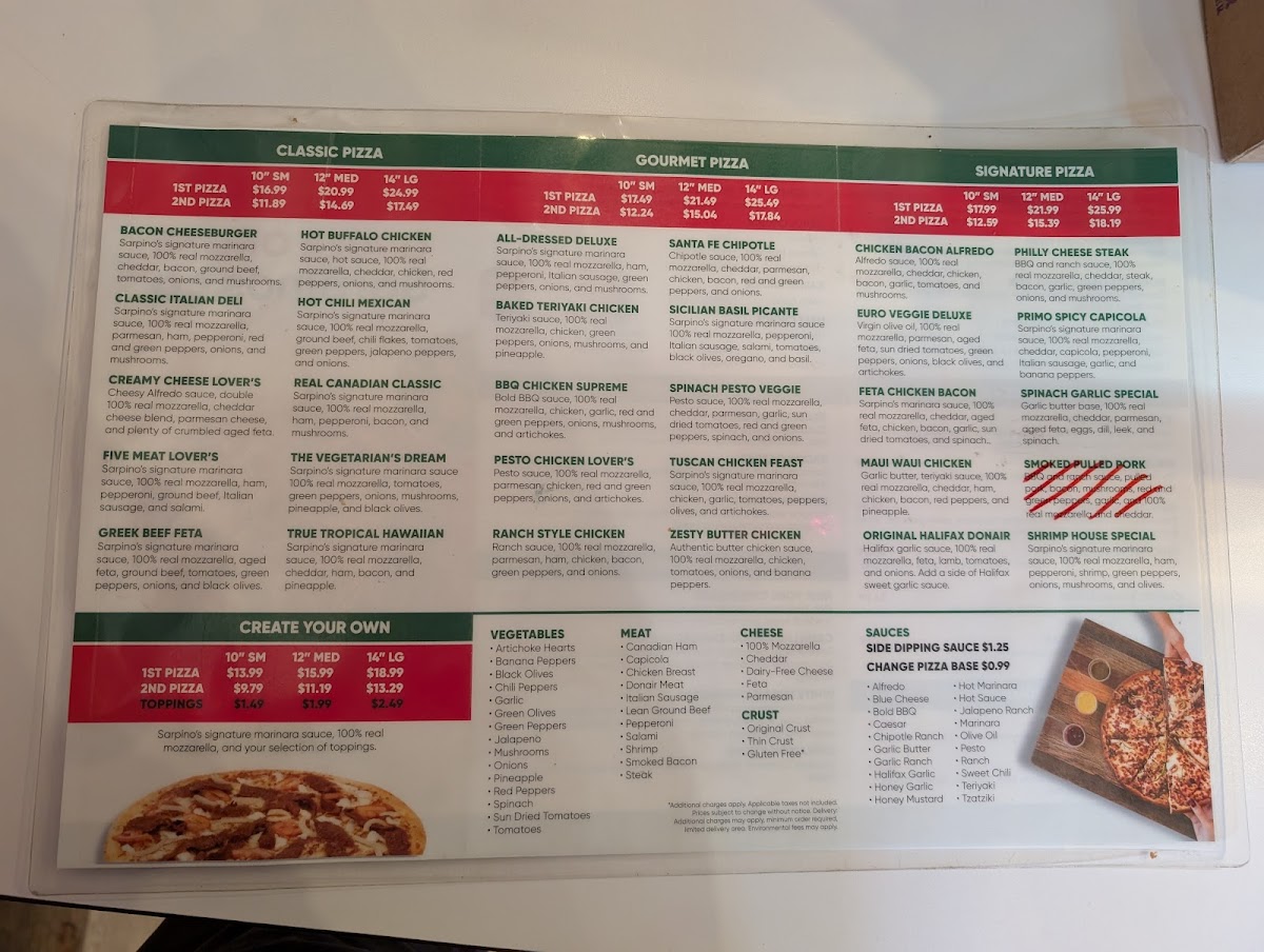 Menu Sarpino's Pizzeria Downtown Victoria-1