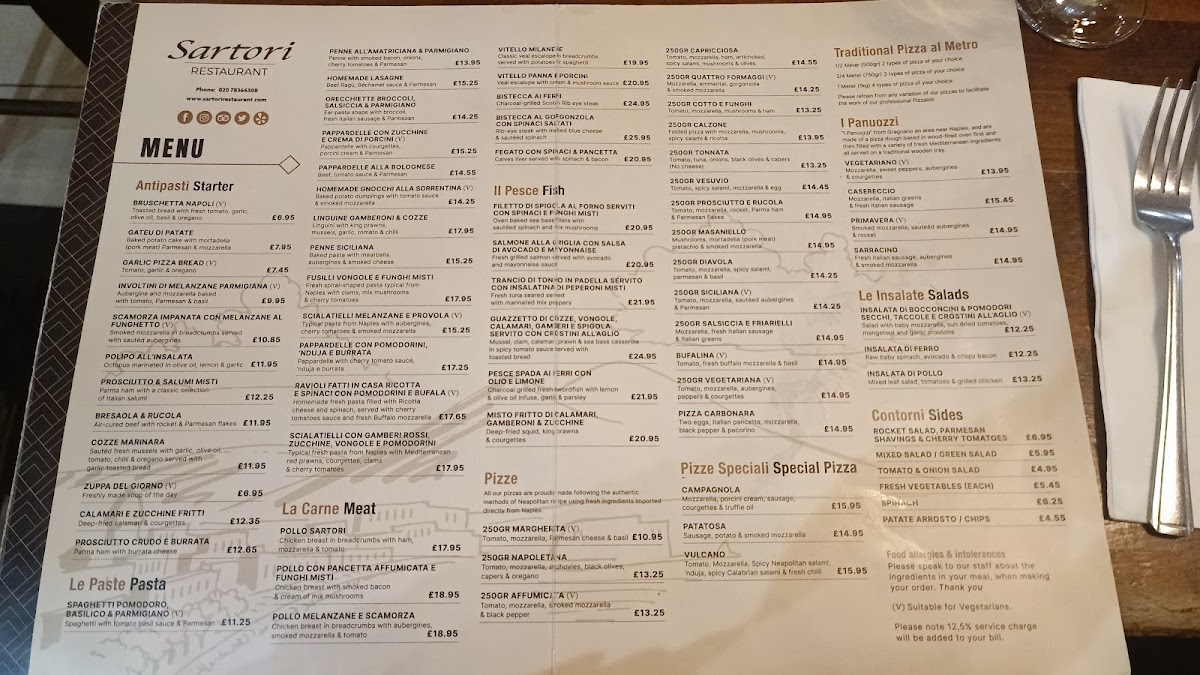 Menu Sartori - Italian Restaurant & Pizzeria-8