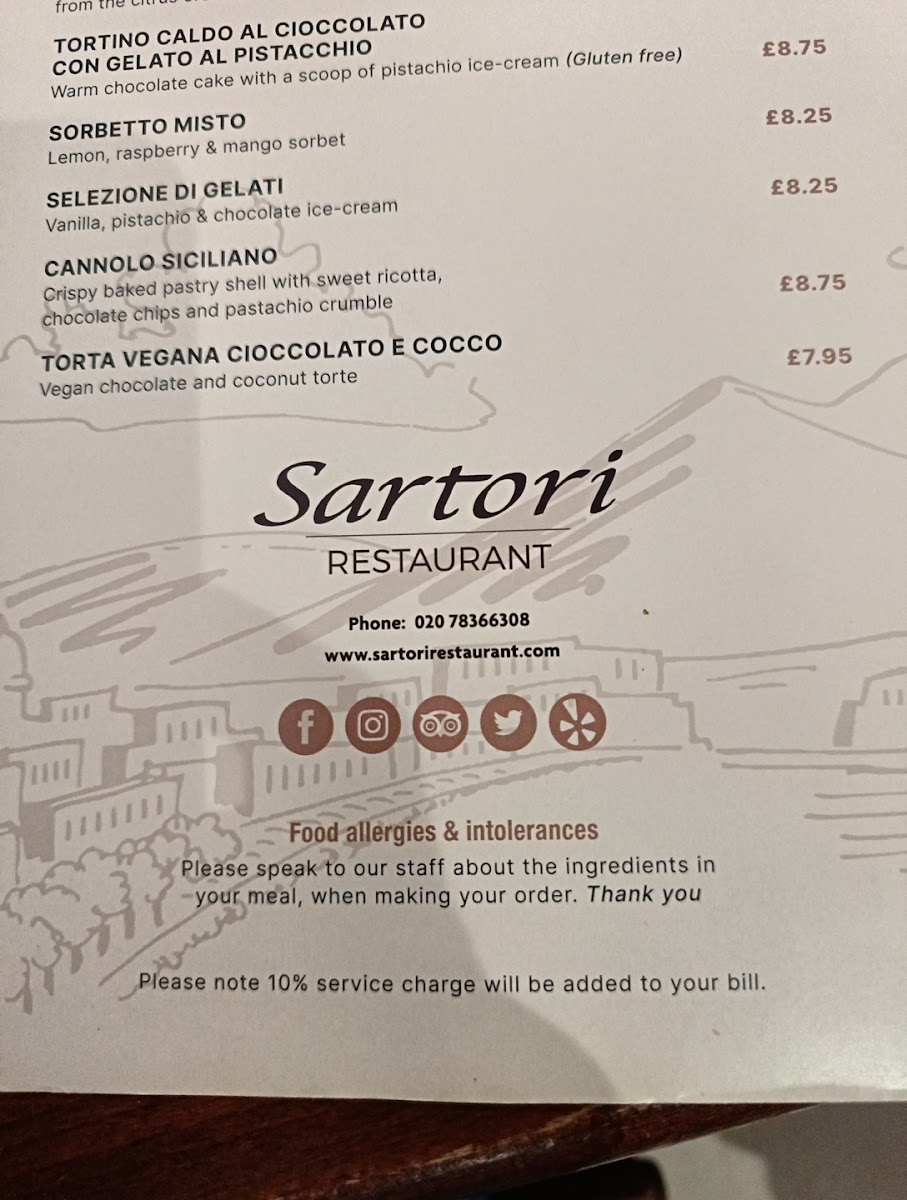 Menu Sartori - Italian Restaurant & Pizzeria-9