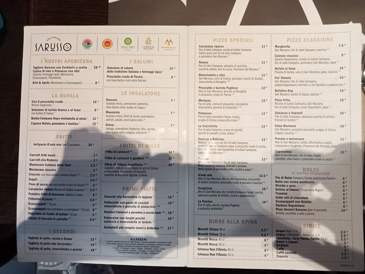 Menu Sarusso Pizza E Bollicine Pizzeria Napoletana-9