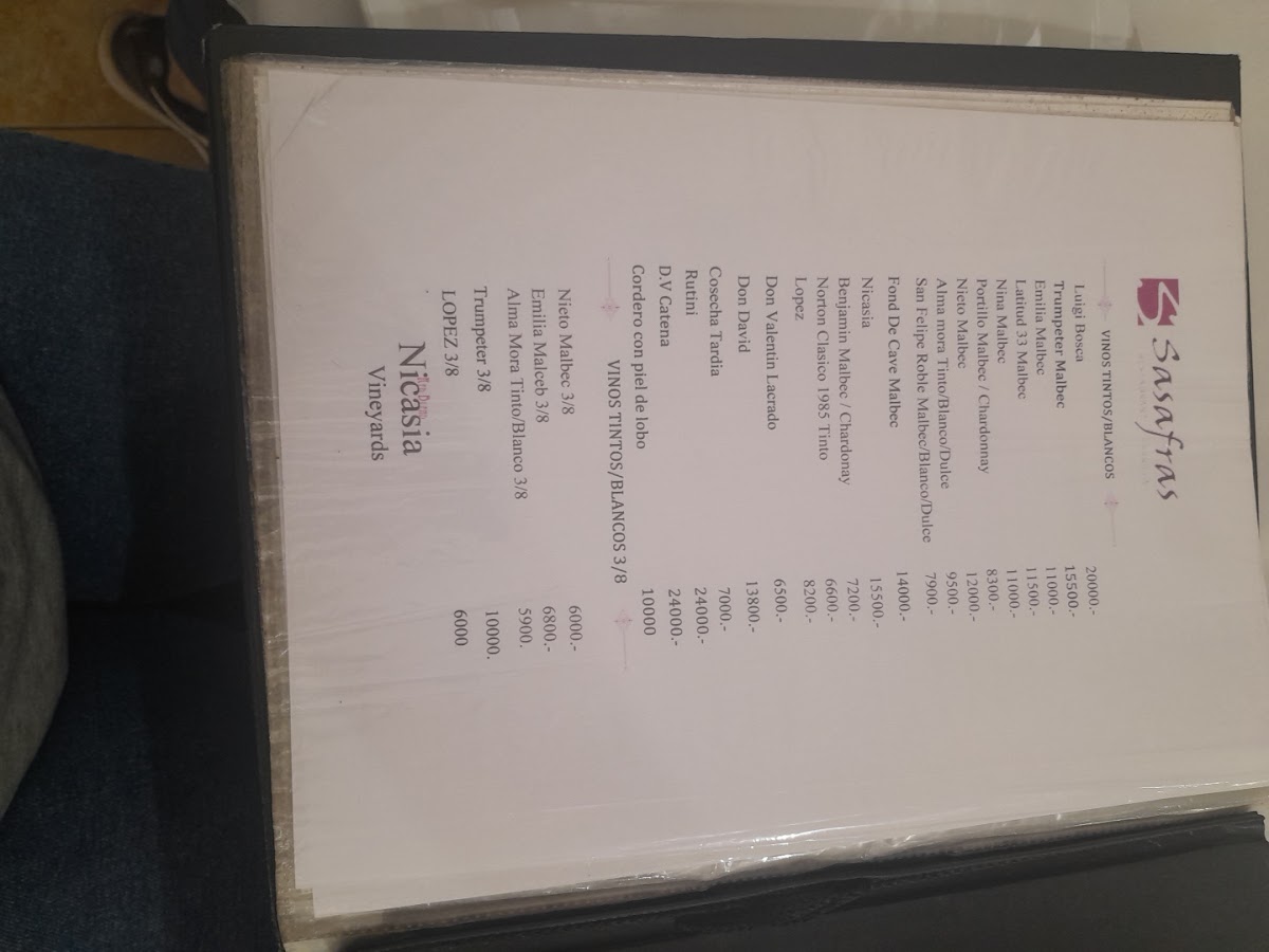 Menu Sasafras Restaurant Parrilla-10