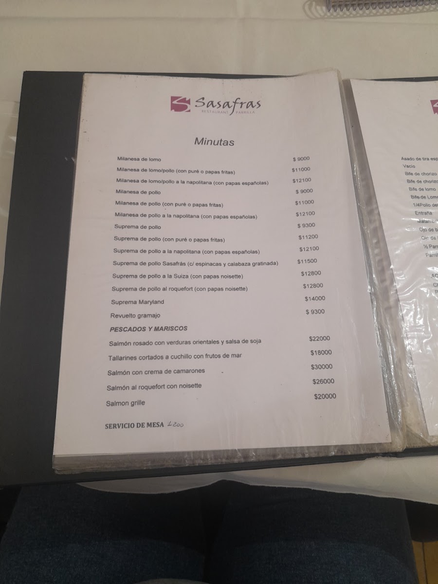 Menu Sasafras Restaurant Parrilla-3