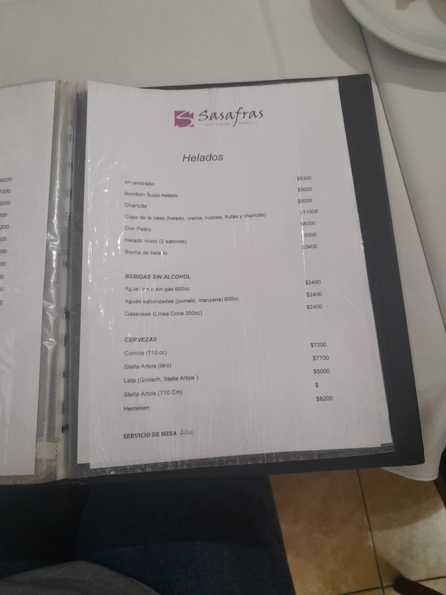 Menu Sasafras Restaurant Parrilla-8
