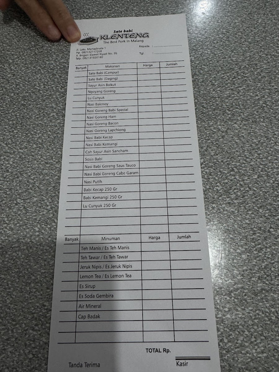 Menu Sate Babi Klenteng (Cabang)-8