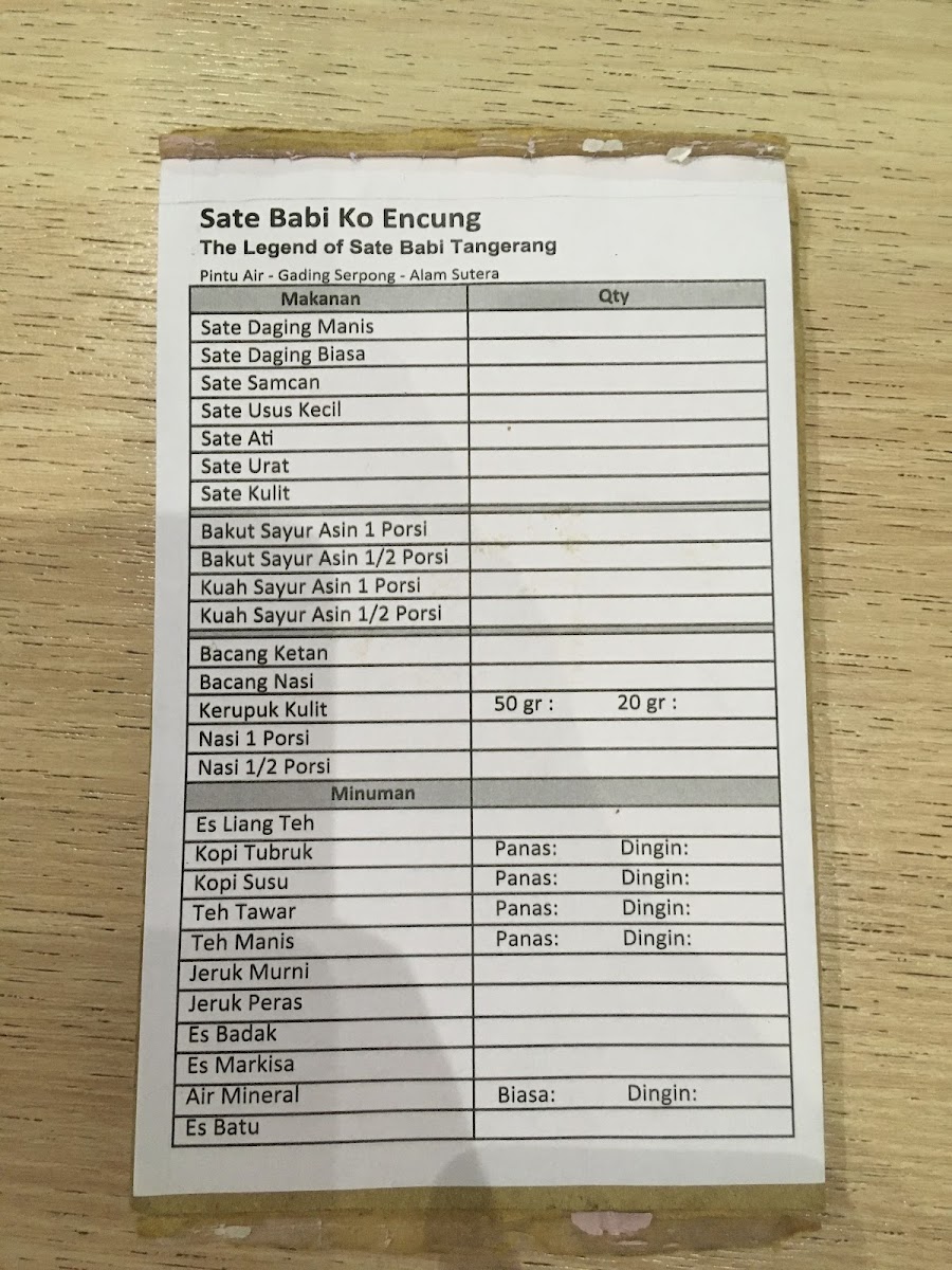 Menu Sate Babi Ko Encung - Gading Serpong-2