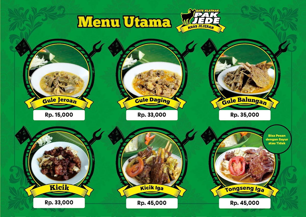 Menu Sate Klathak Dan Bakmi Jowo Pak Jede, Bendungan Hilir-3