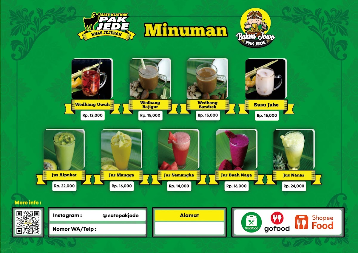 Menu Sate Klathak Dan Bakmi Jowo Pak Jede, Bendungan Hilir-4