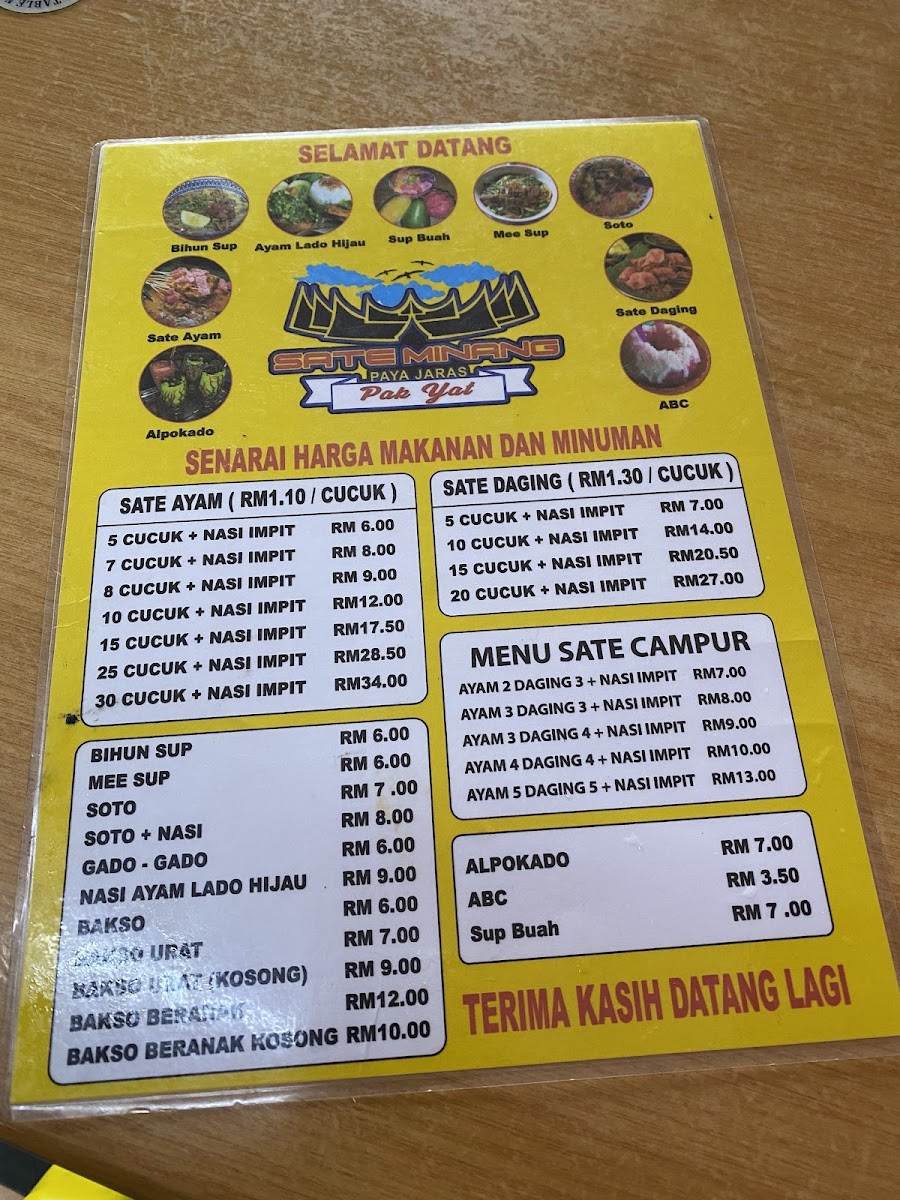 Menu Sate Minang Pak Yat Paya Jaras-1